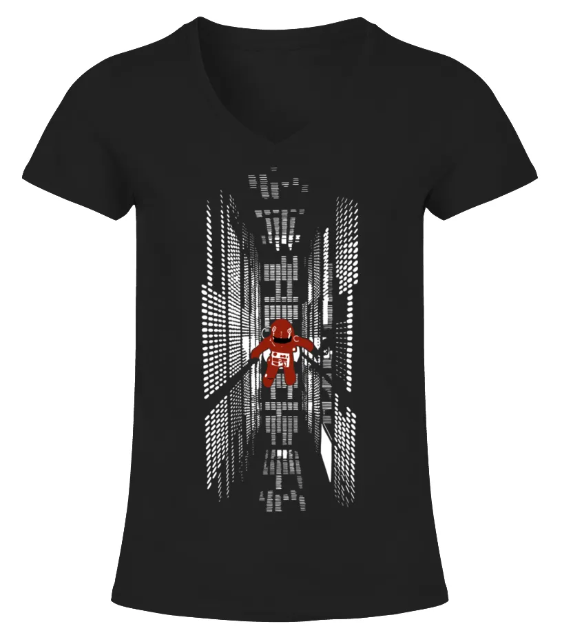 027. 2001 A Space Odyssey BK  Camiseta cuello pico Mujer