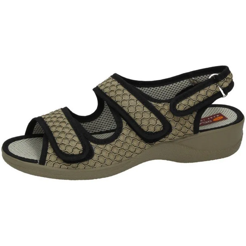 21742 SANDALIA TELA ANCHO color TOSTADO