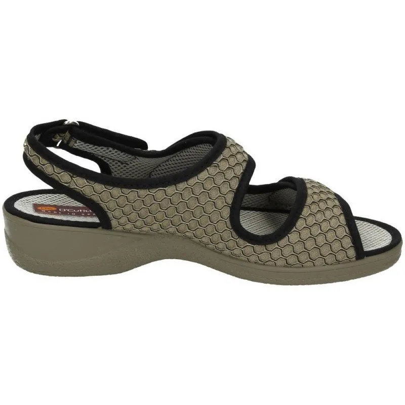 21742 SANDALIA TELA ANCHO color TOSTADO