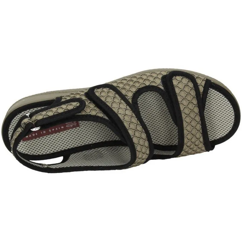 21742 SANDALIA TELA ANCHO color TOSTADO