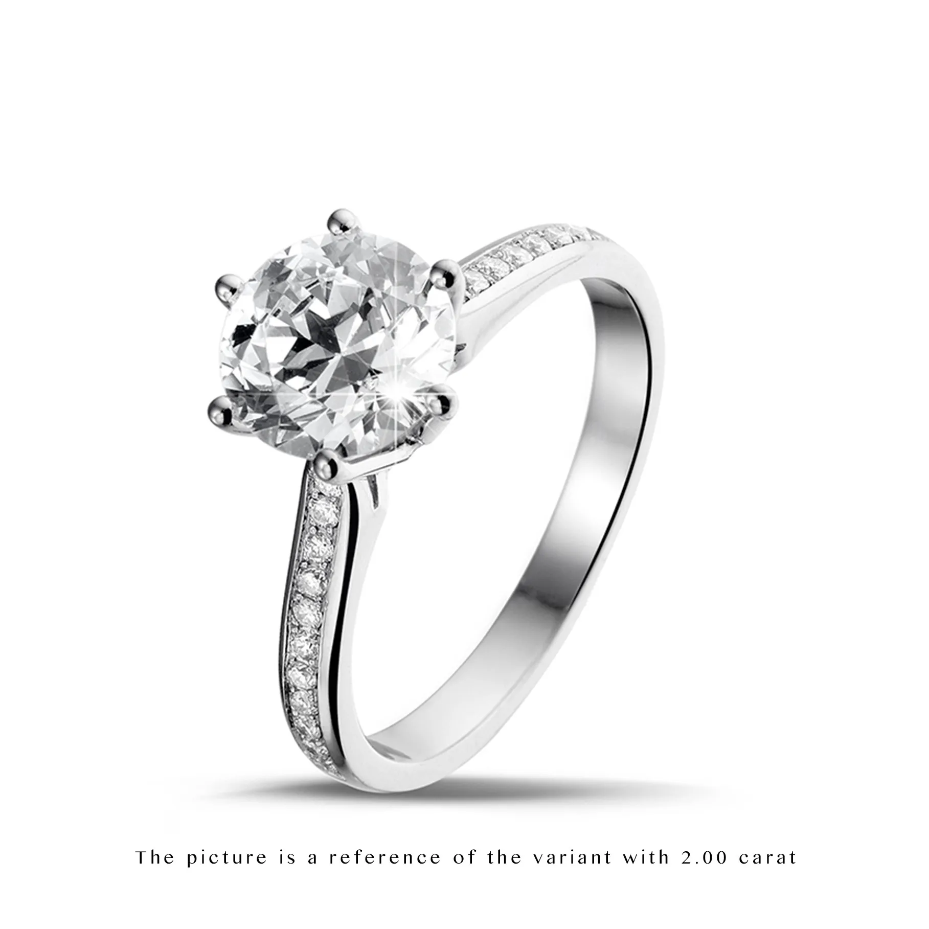 2.50 quilates anillo de platino de diamantes con diamantes en los lados 