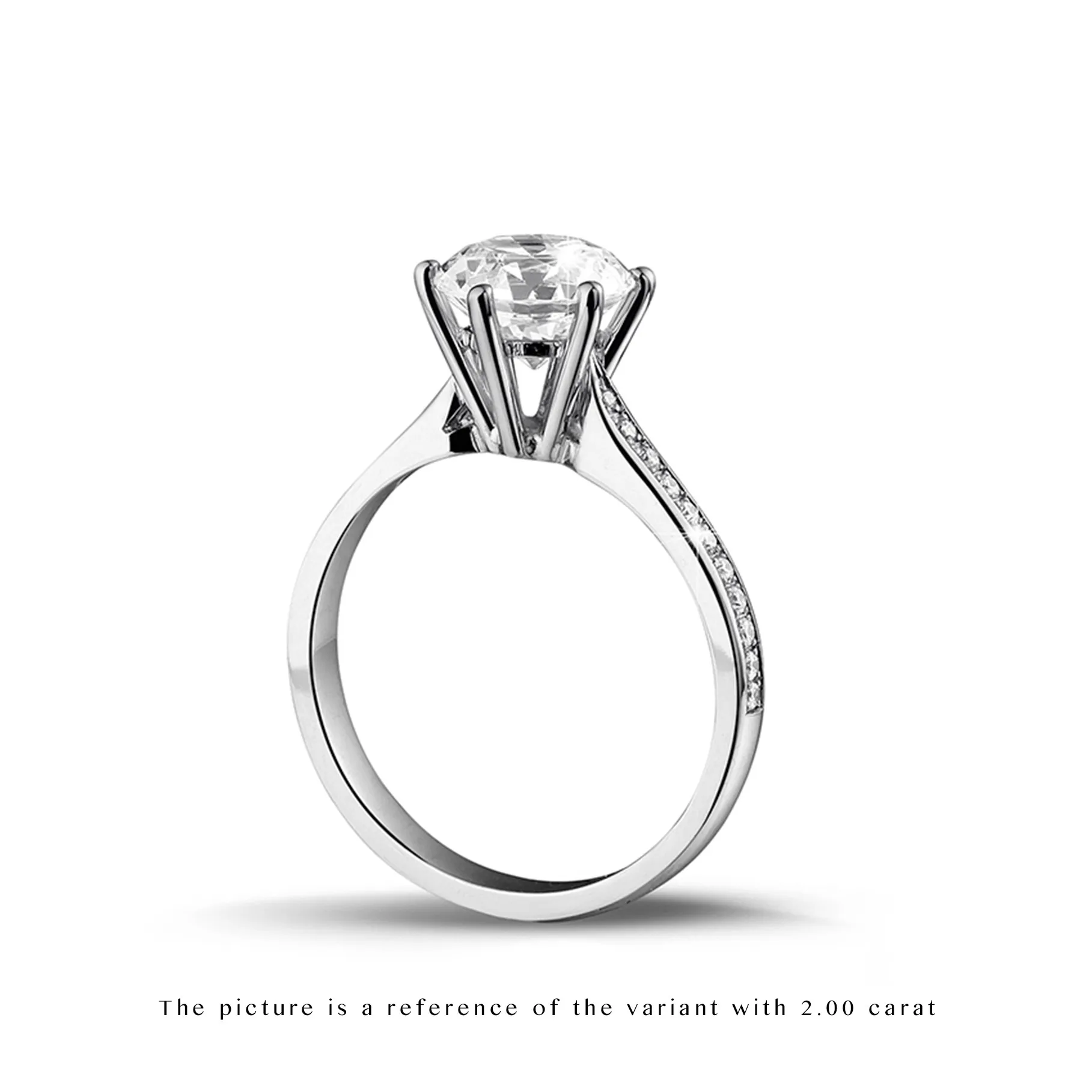 2.50 quilates anillo de platino de diamantes con diamantes en los lados 
