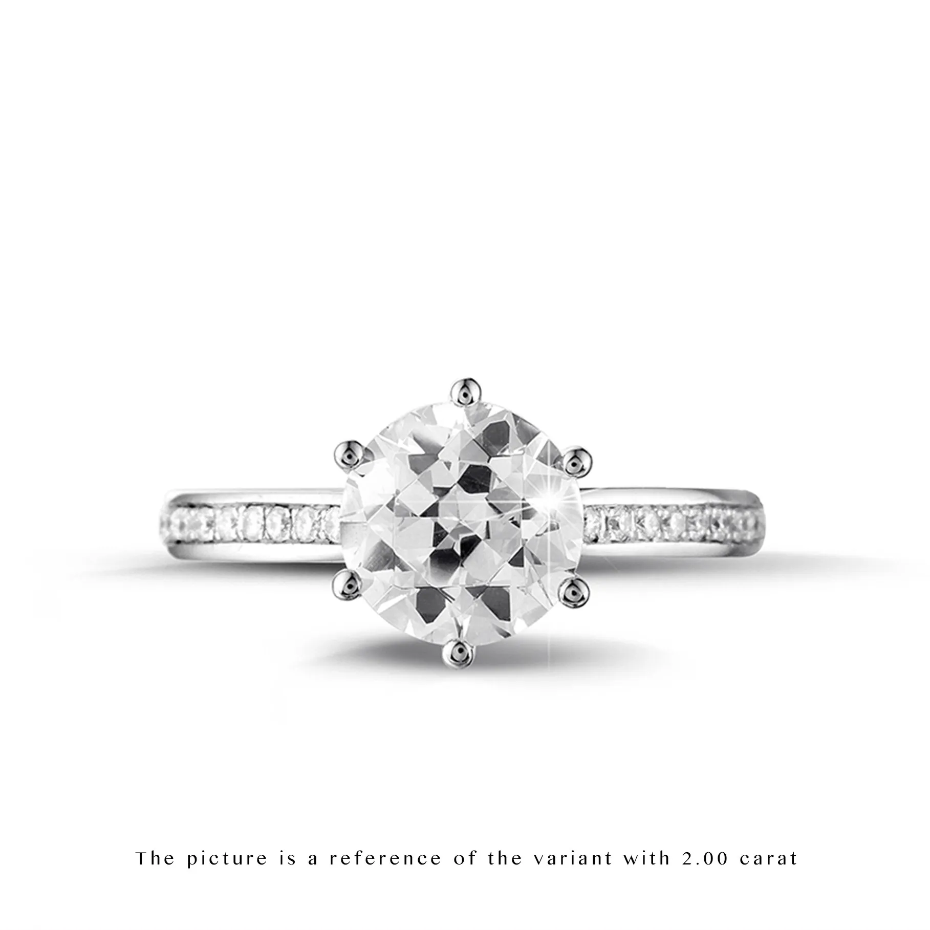 2.50 quilates anillo de platino de diamantes con diamantes en los lados 