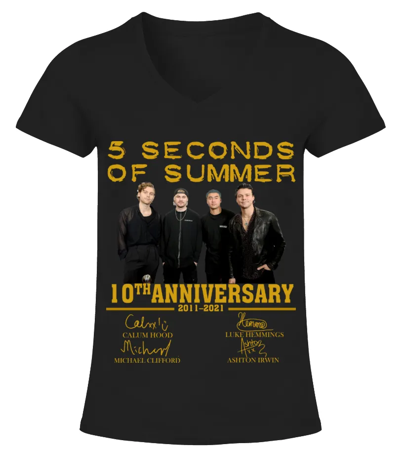 5 SECONDS OF SUMMER 10TH ANNIVERSARY Camiseta cuello pico Mujer