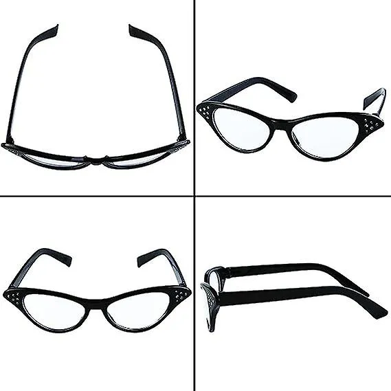 6 PACK 50S SET CHIFFON SCARF CAT EYE GLASSES BANDANA TIE HEADBAND EARRINGS  SNNGV