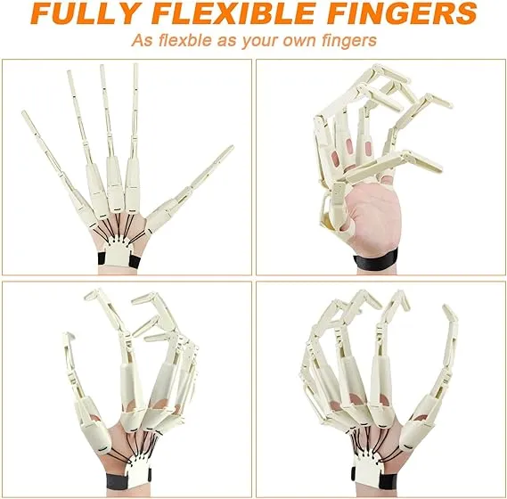 Adult White Articulating Left Hand Finger Glove
