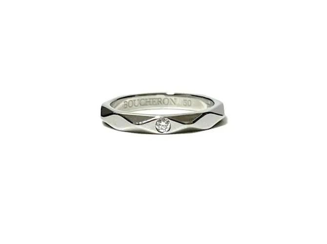 Anillo de banda de platino facetado para mujer Boucheron 