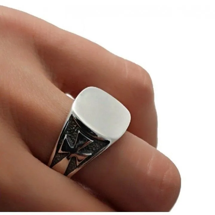 Anillo Plata Sello Hombre