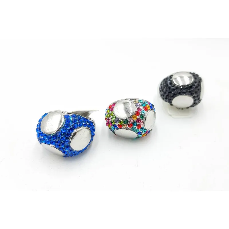 Anillos de rodio botón