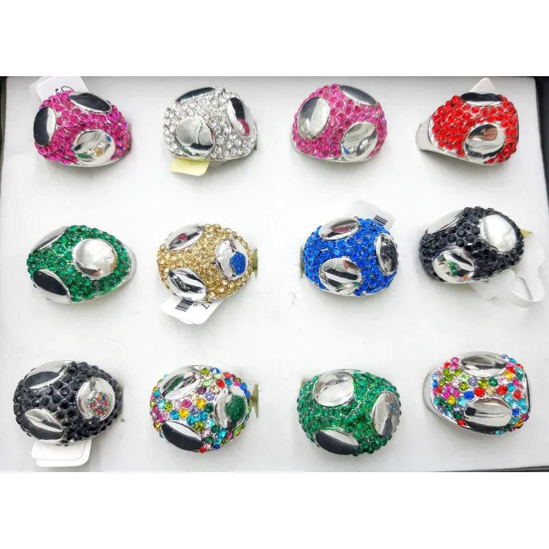 Anillos de rodio botón
