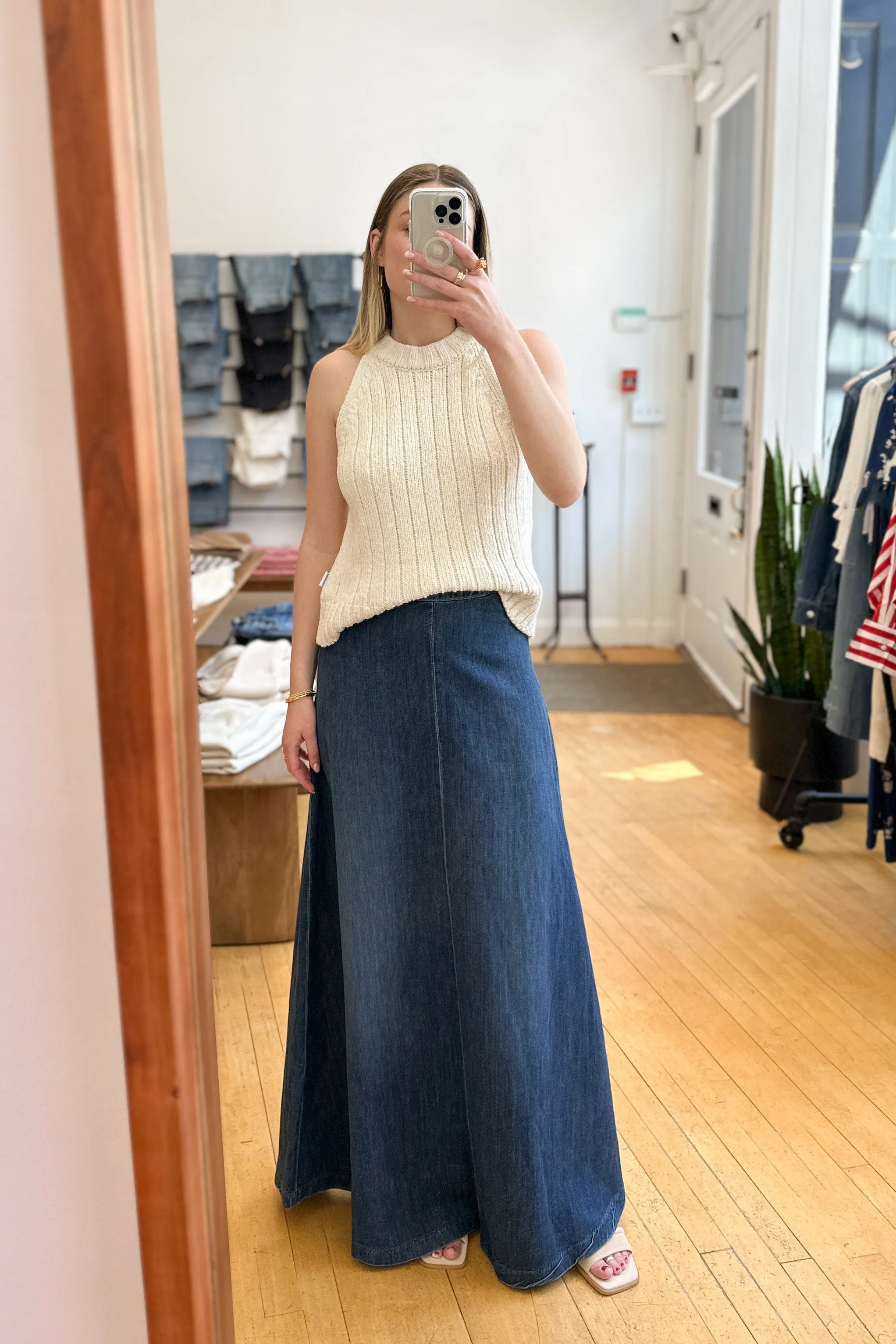 Astrid Denim Skirt in Classic Wash