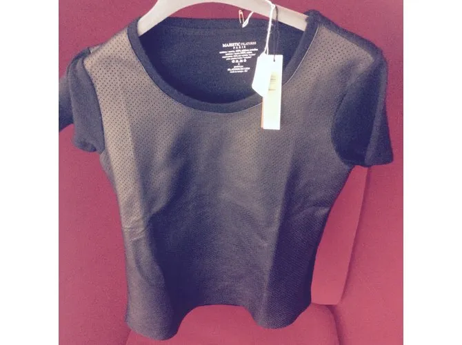 Autre Marque Majestic Filatures Tops Negro 