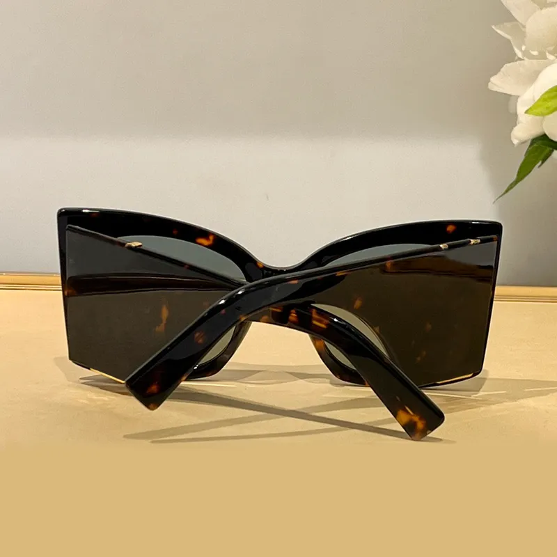 Blaze Havana/Verde Cat Eye Gafas de sol para mujeres Gafas de sol grandes tonos de verano Sunnies UV Protection gafas con caja