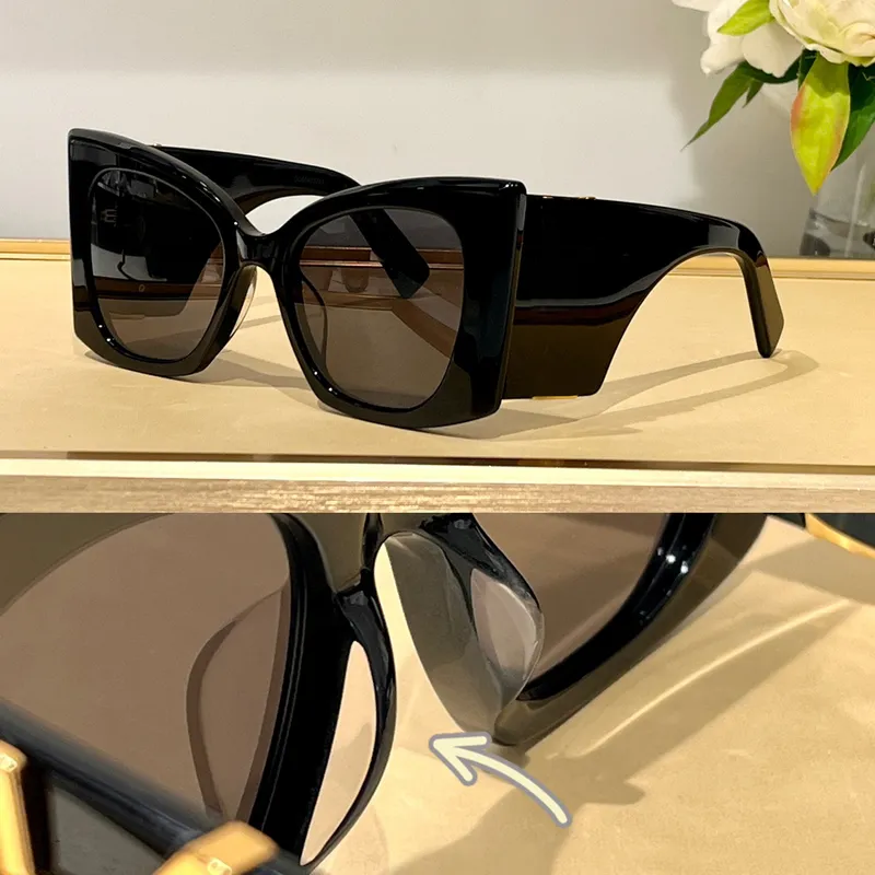 Blaze Havana/Verde Cat Eye Gafas de sol para mujeres Gafas de sol grandes tonos de verano Sunnies UV Protection gafas con caja