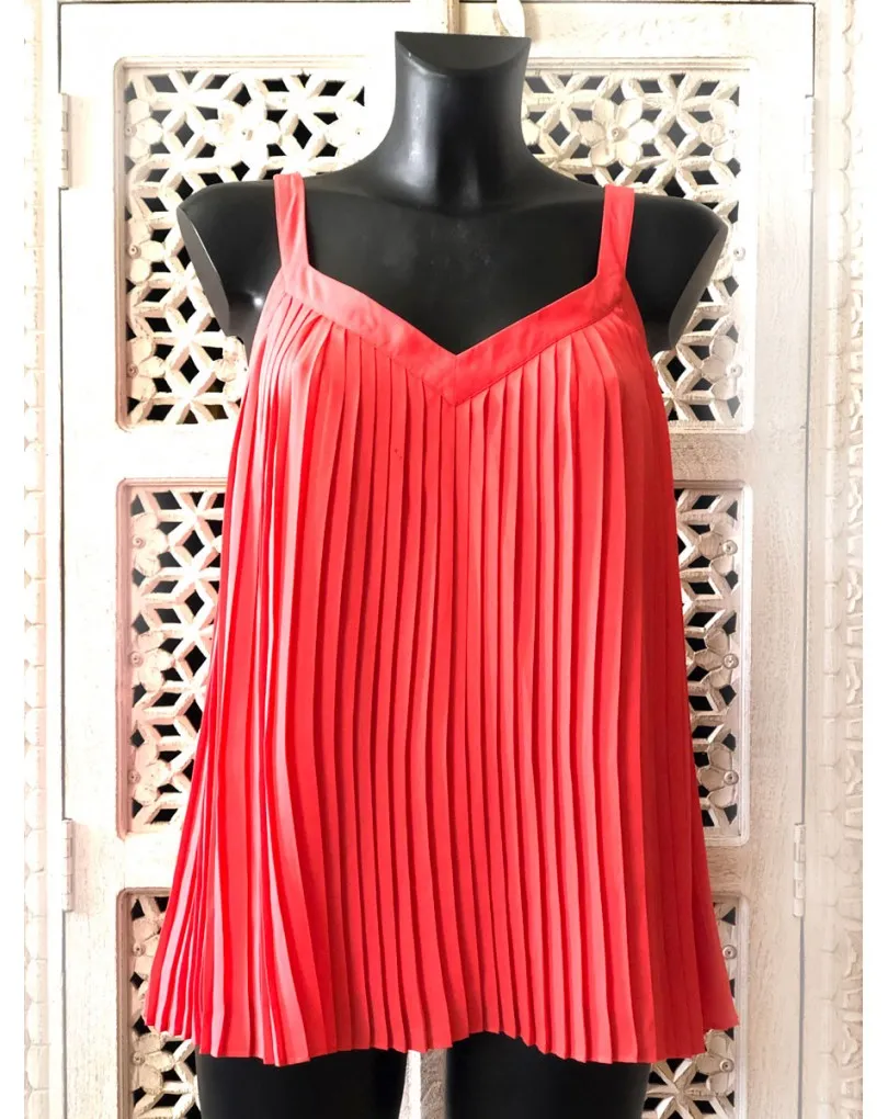 BLUSAS MUJER SENCILLAS  DE VESTIR COLOR CORAL ONLINE