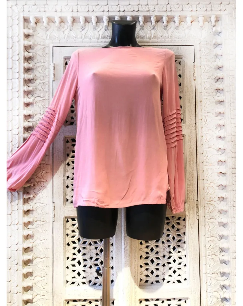 BLUSAS MUJER SENCILLAS  DE VESTIR COLOR ROSA ONLINE