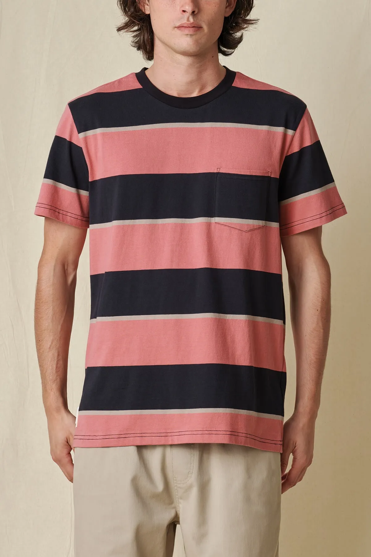 BOOTLEG DREAMS STRIPE TEE  SMOKE