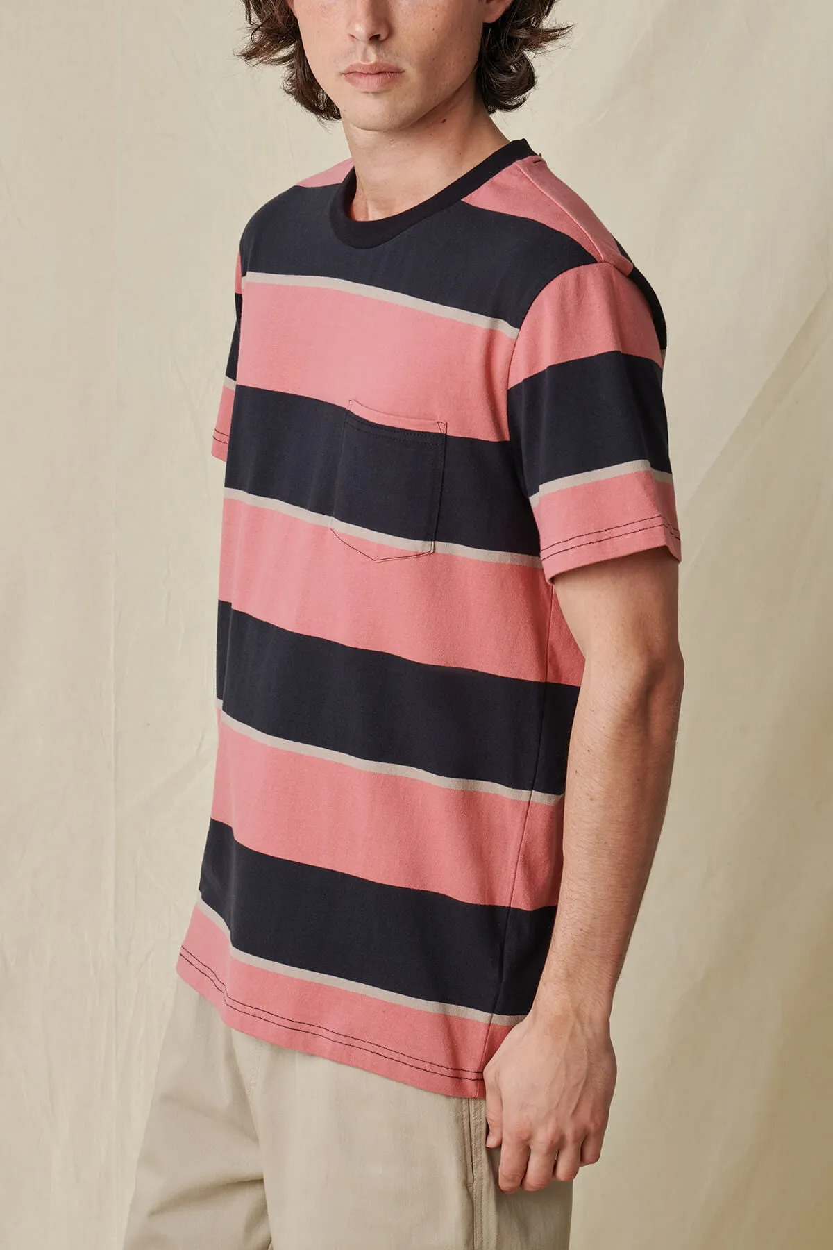 BOOTLEG DREAMS STRIPE TEE  SMOKE