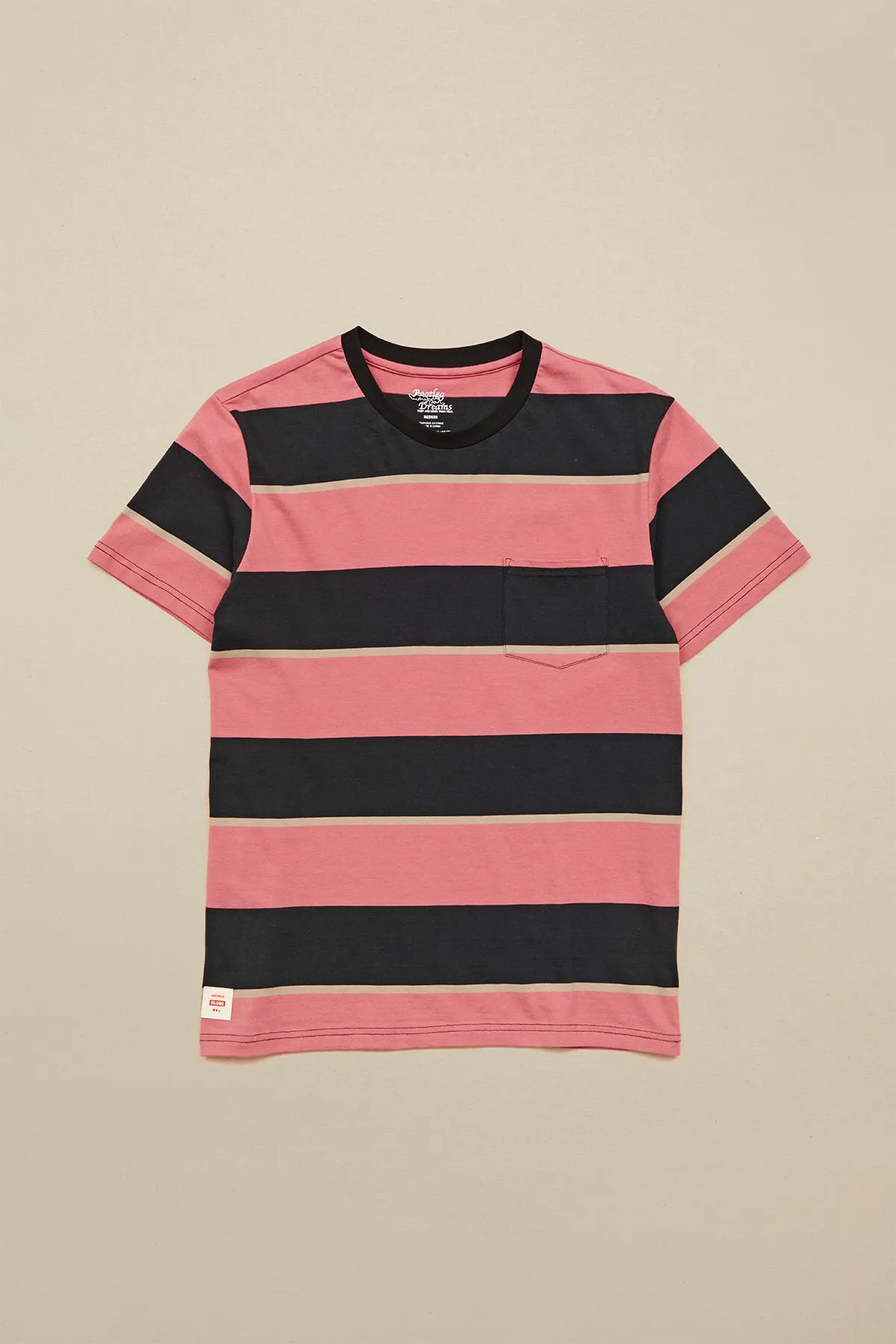 BOOTLEG DREAMS STRIPE TEE  SMOKE