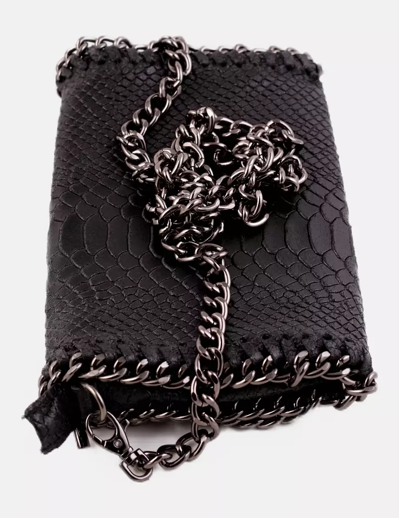 Borse in pelle Bolso negro efecto serpiente