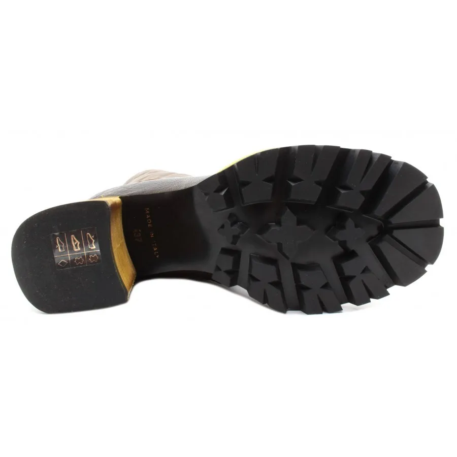 BOTINES MUJER IXOS X19I25144021MLP SENAPE ARMY CUERO TEJIDO MARRON