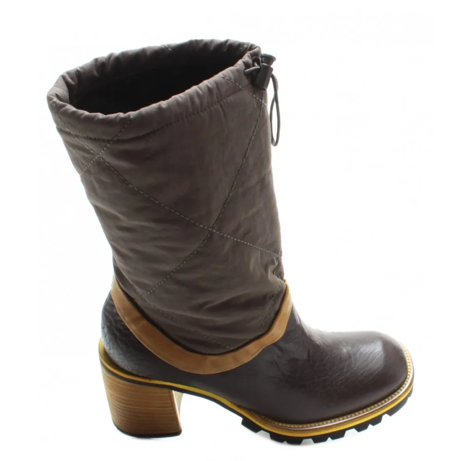 BOTINES MUJER IXOS X19I25144021MLP SENAPE ARMY CUERO TEJIDO MARRON