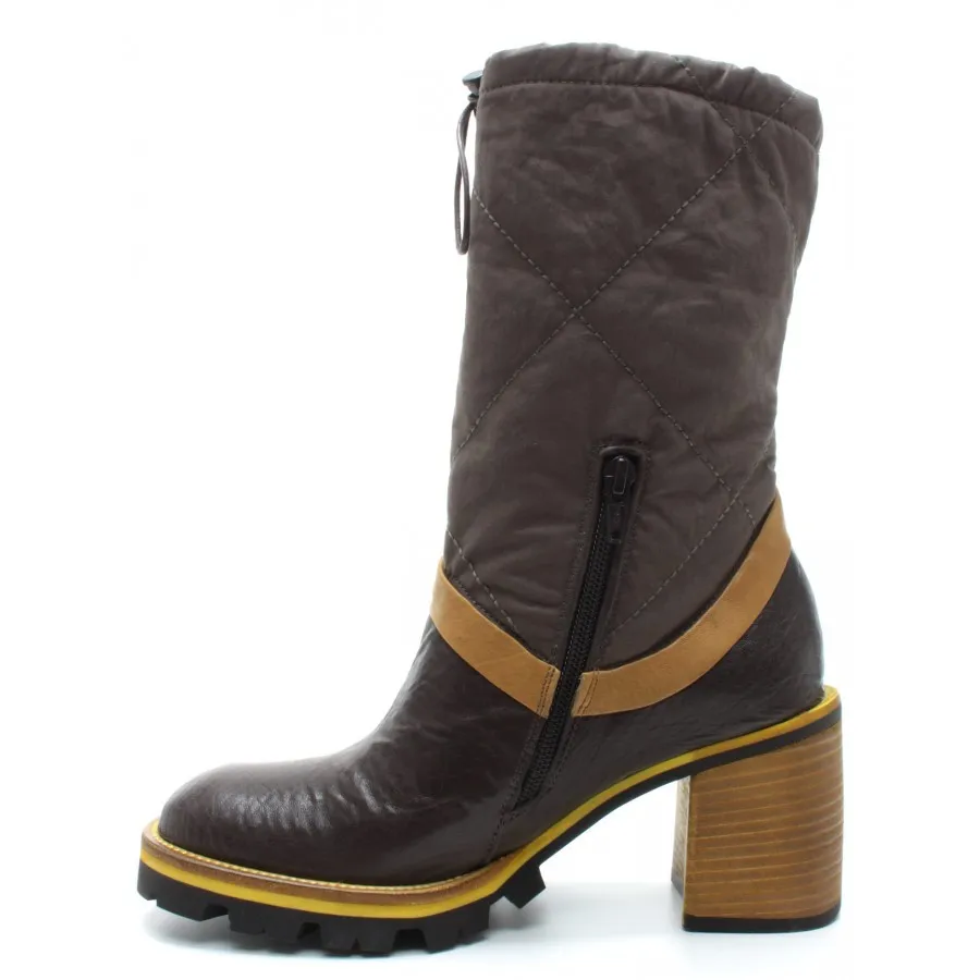 BOTINES MUJER IXOS X19I25144021MLP SENAPE ARMY CUERO TEJIDO MARRON