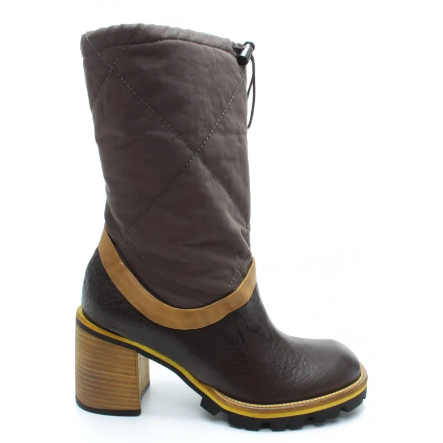 BOTINES MUJER IXOS X19I25144021MLP SENAPE ARMY CUERO TEJIDO MARRON