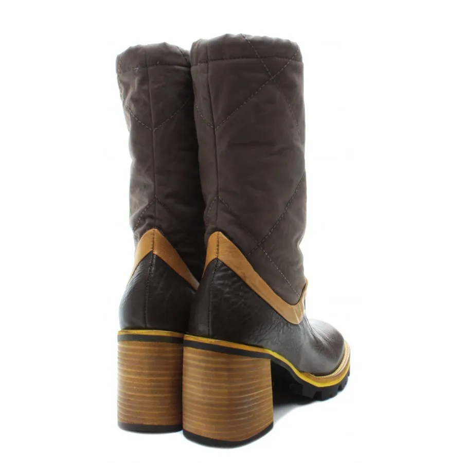 BOTINES MUJER IXOS X19I25144021MLP SENAPE ARMY CUERO TEJIDO MARRON