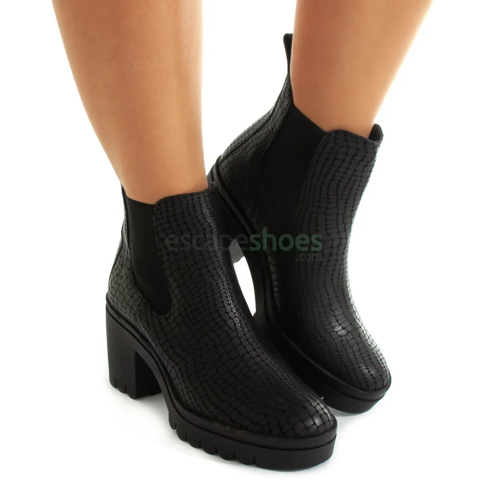 Botins FLY LONDON Tope520 Croco Black P144520006