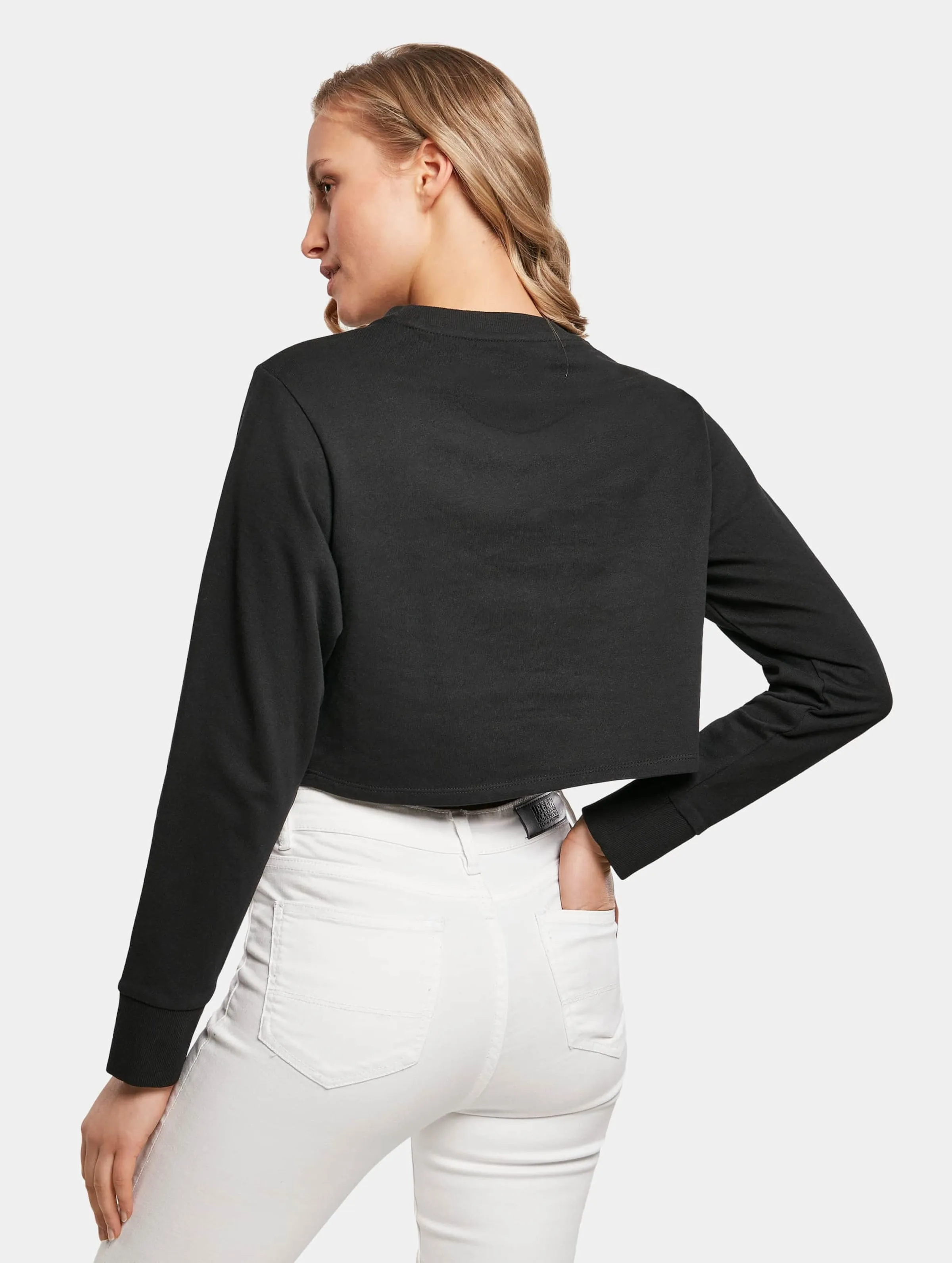 Build Your Brand Ladies Terry Cropped Crew