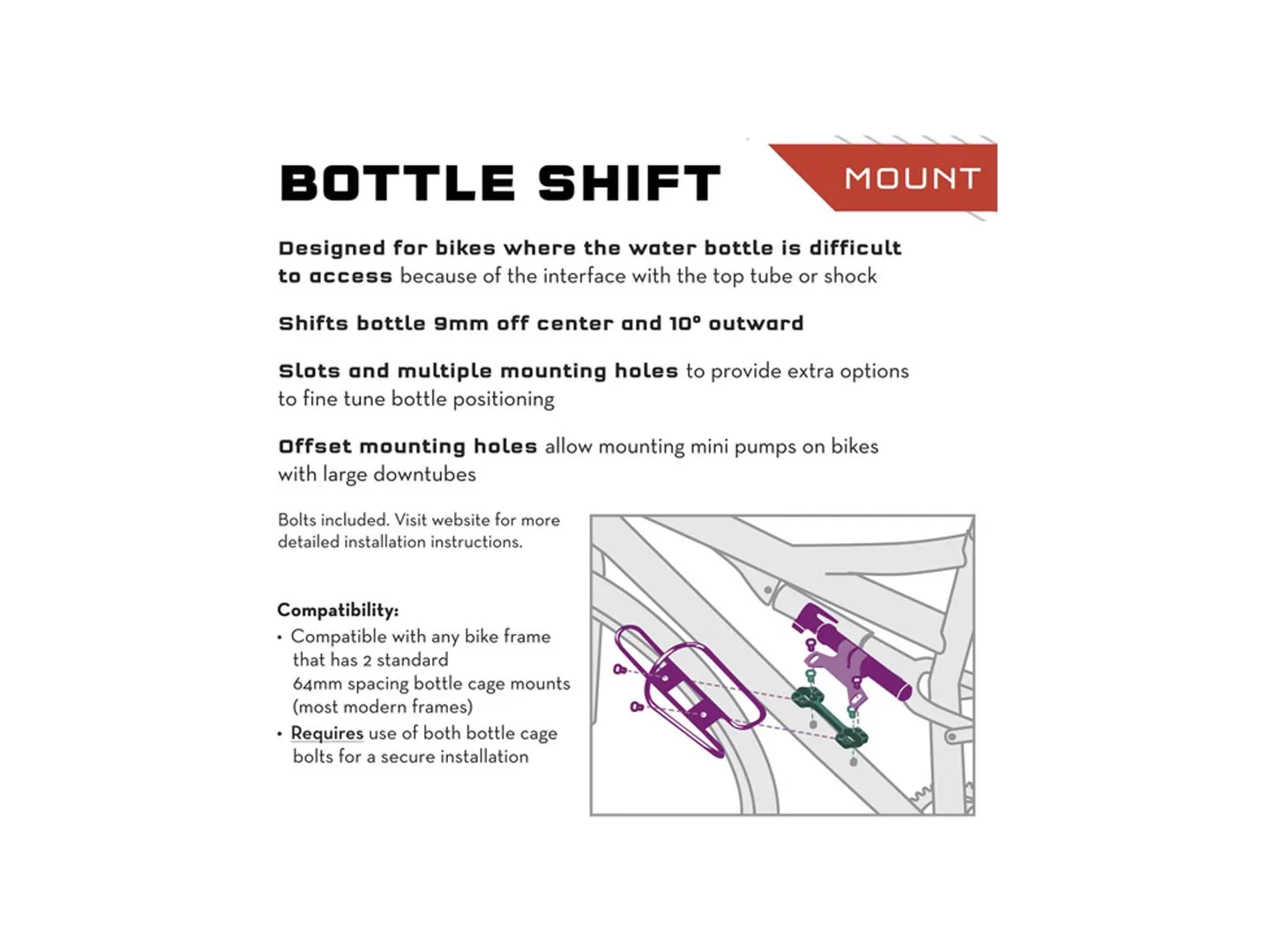 CAGE WOLF TOOTH BRAD BOTTLE SHIFT BLACK