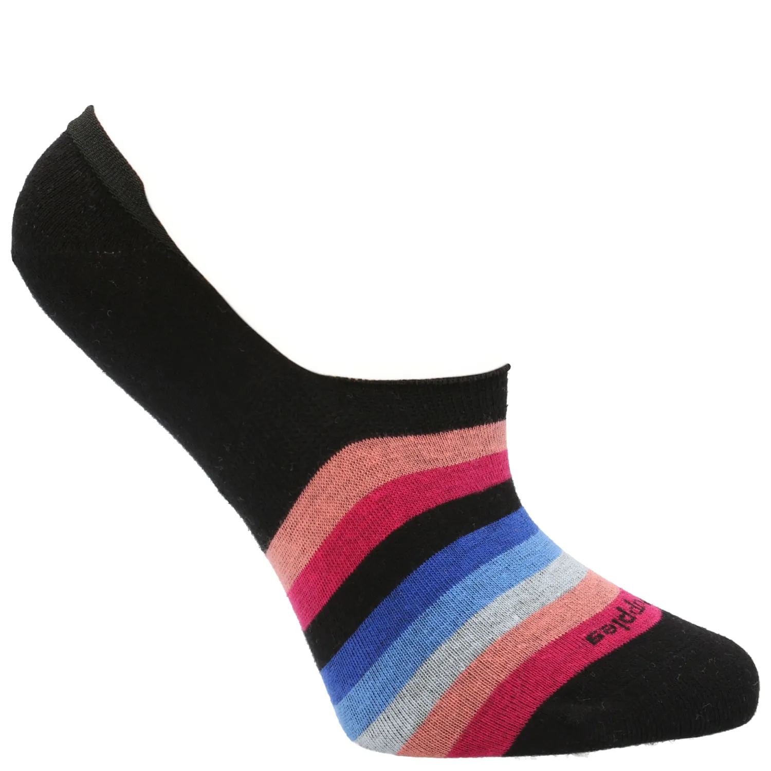Calcetin Algodón Mujer Inv Stripes Negro Hush Puppies