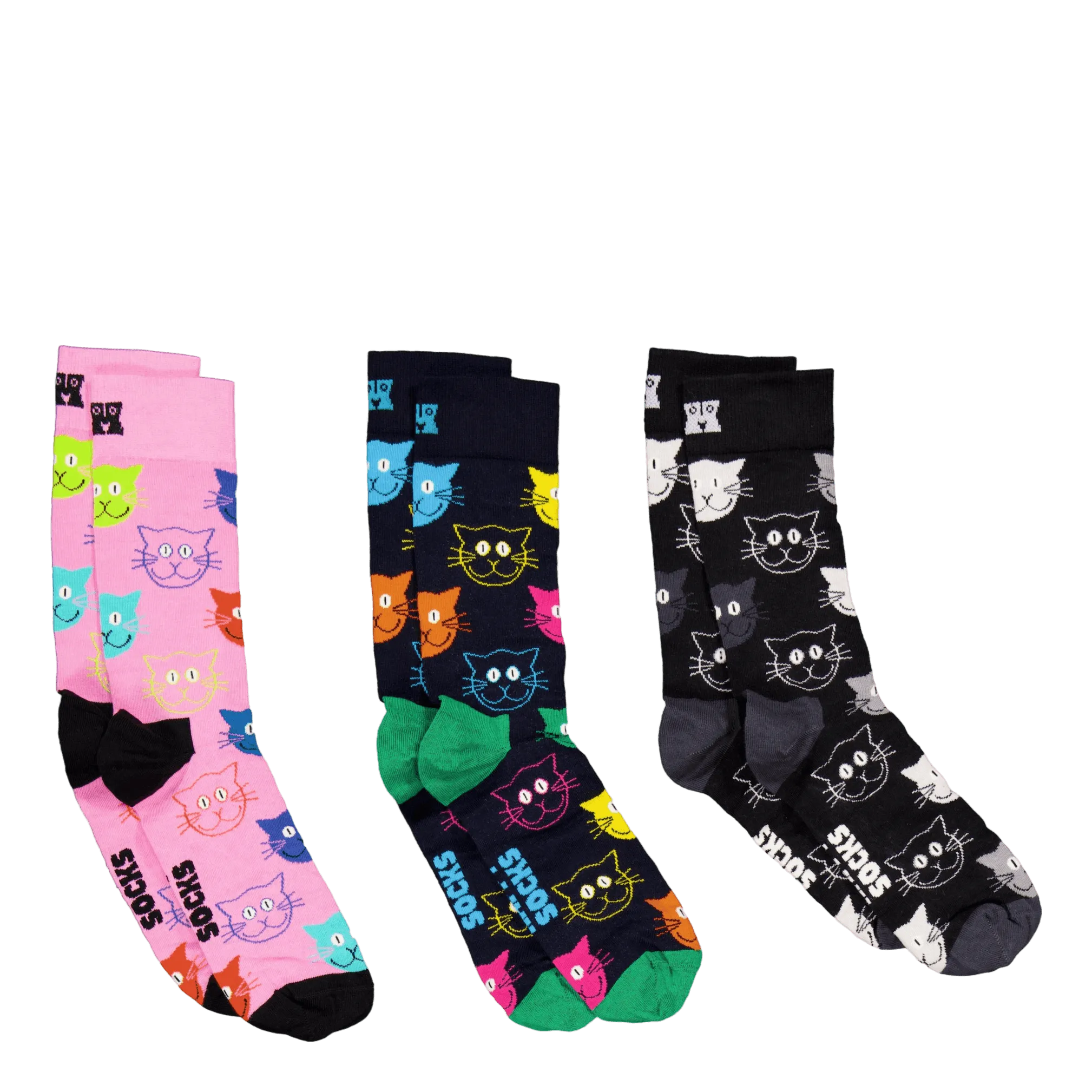 CALCETINES HAPPY SOCKS 3PACK MIXED CAT SOCKS GIFT SE NAVY
