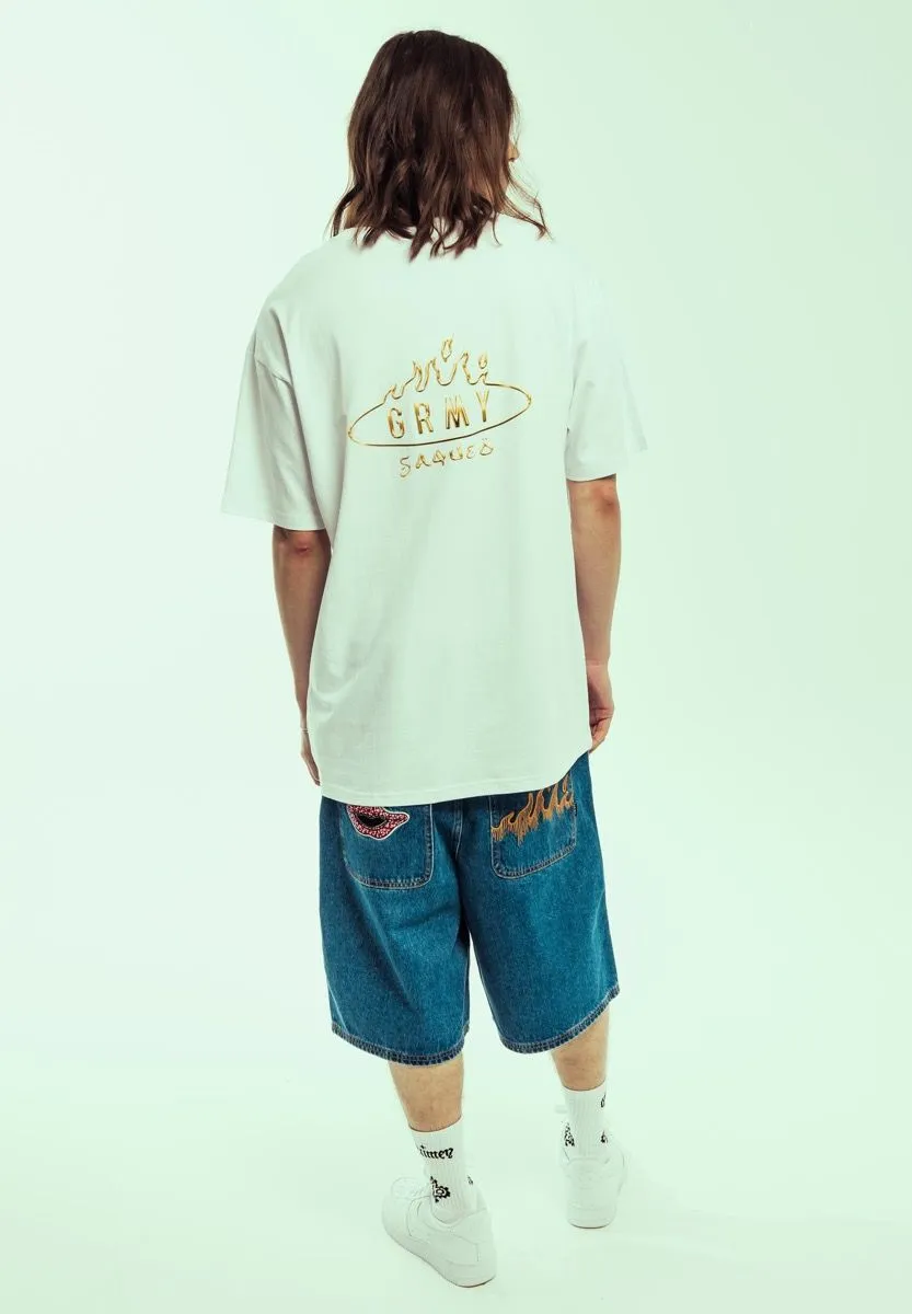 CAMISETA GRIMEY BURN IN FLAMES THE ANVIL  WHITE | SS24