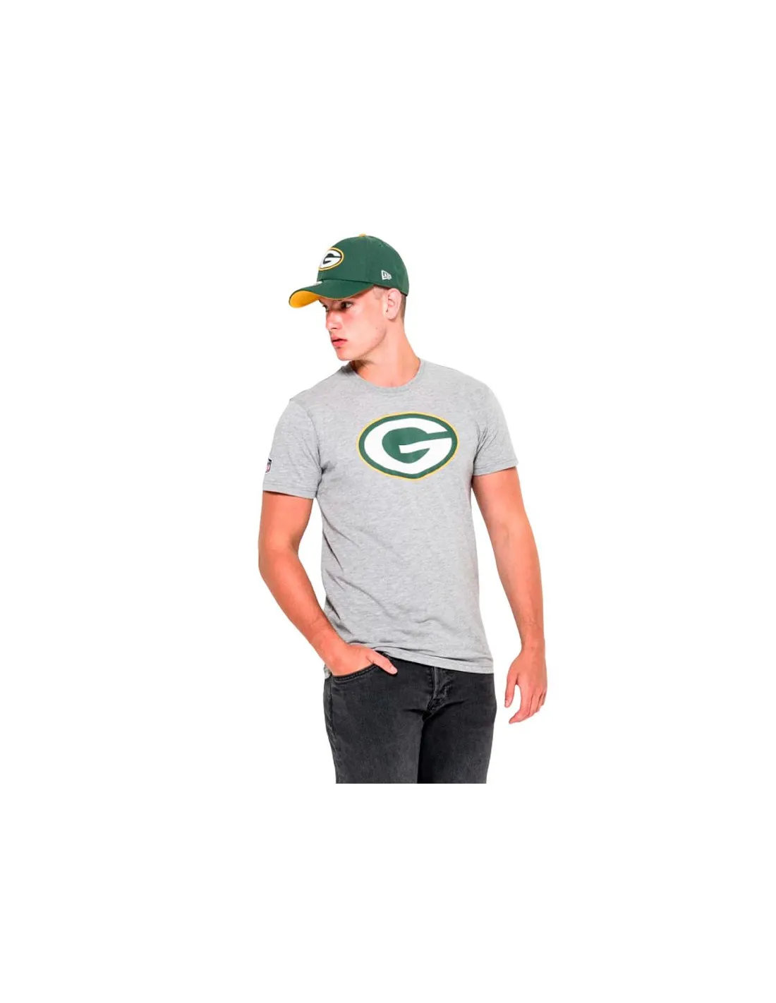 Camiseta New Era NFL Green Bay Packers Regular Hombre Gris