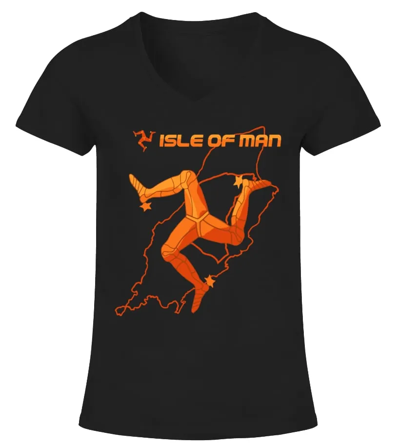 Carte de l'île de Man Camiseta cuello pico Mujer