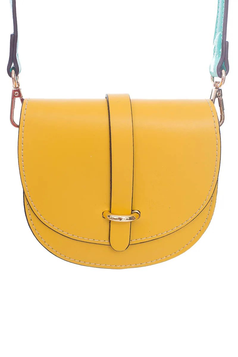CARTERA / BOLSO / MONEDERO COLOR AMARILLO  VERA PELLE