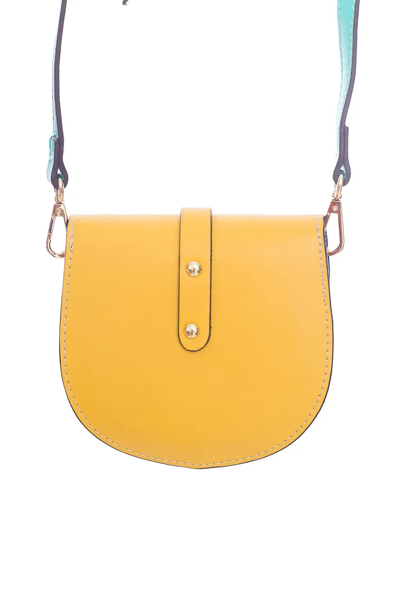 CARTERA / BOLSO / MONEDERO COLOR AMARILLO  VERA PELLE
