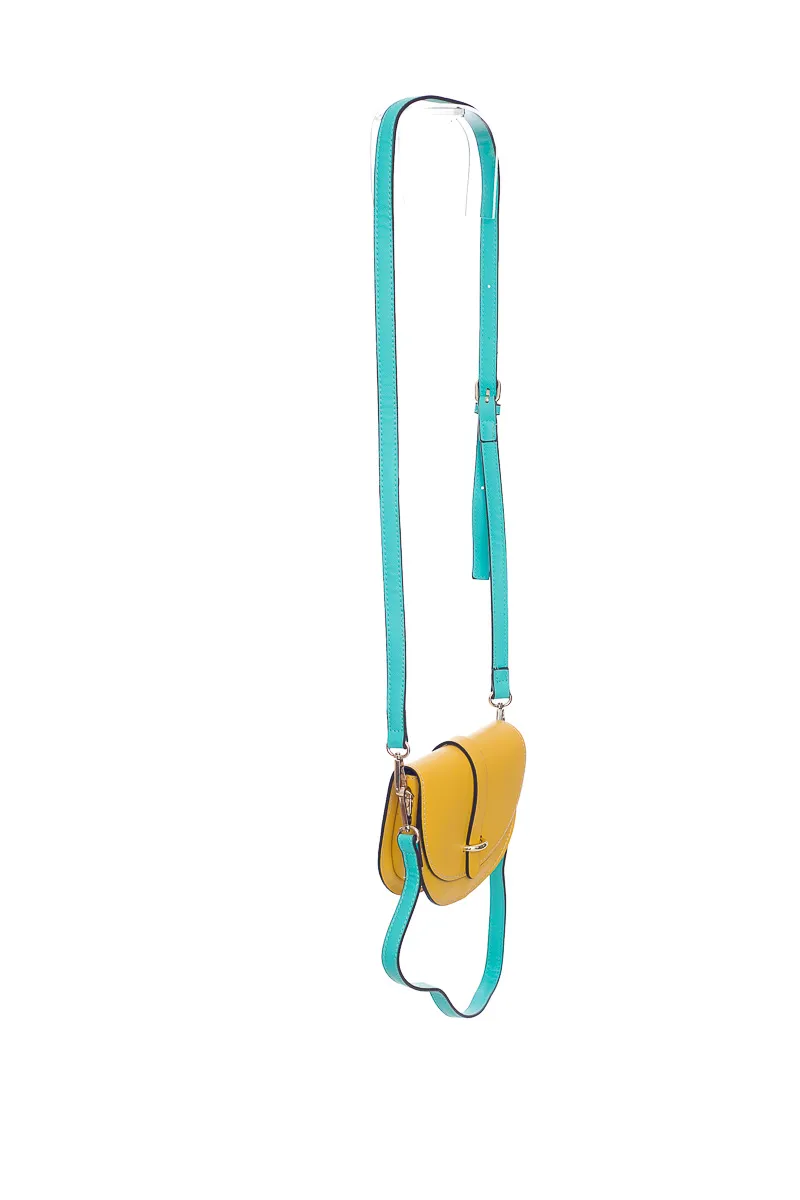 CARTERA / BOLSO / MONEDERO COLOR AMARILLO  VERA PELLE