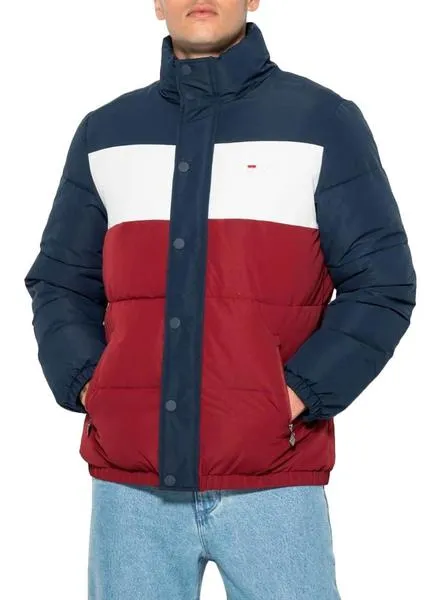 cazadora fila acolchada pelle tricolor para hombre
