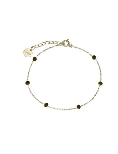 cluse pulsera dorada cristal negro