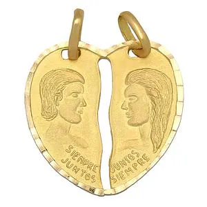Colgante Oro Corazon Partido