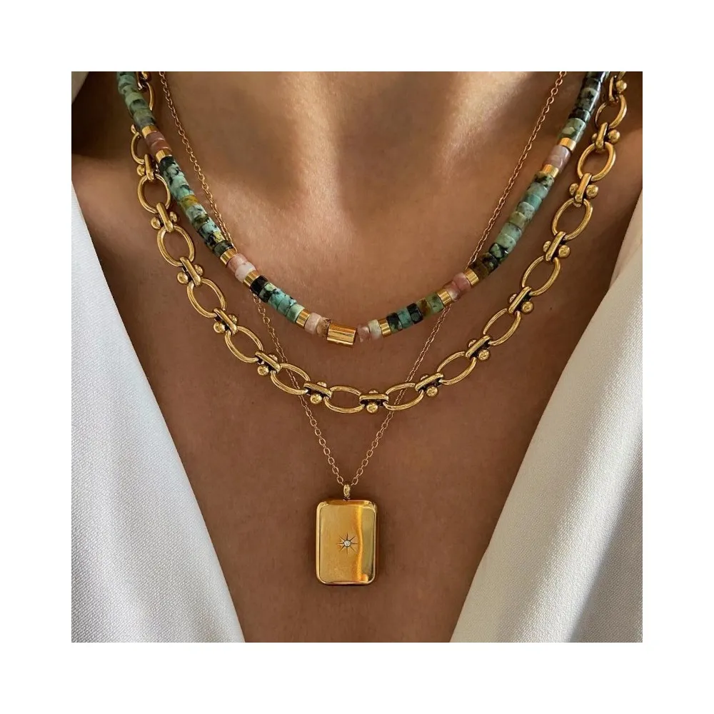 Collar Priscila Turquesa Oro