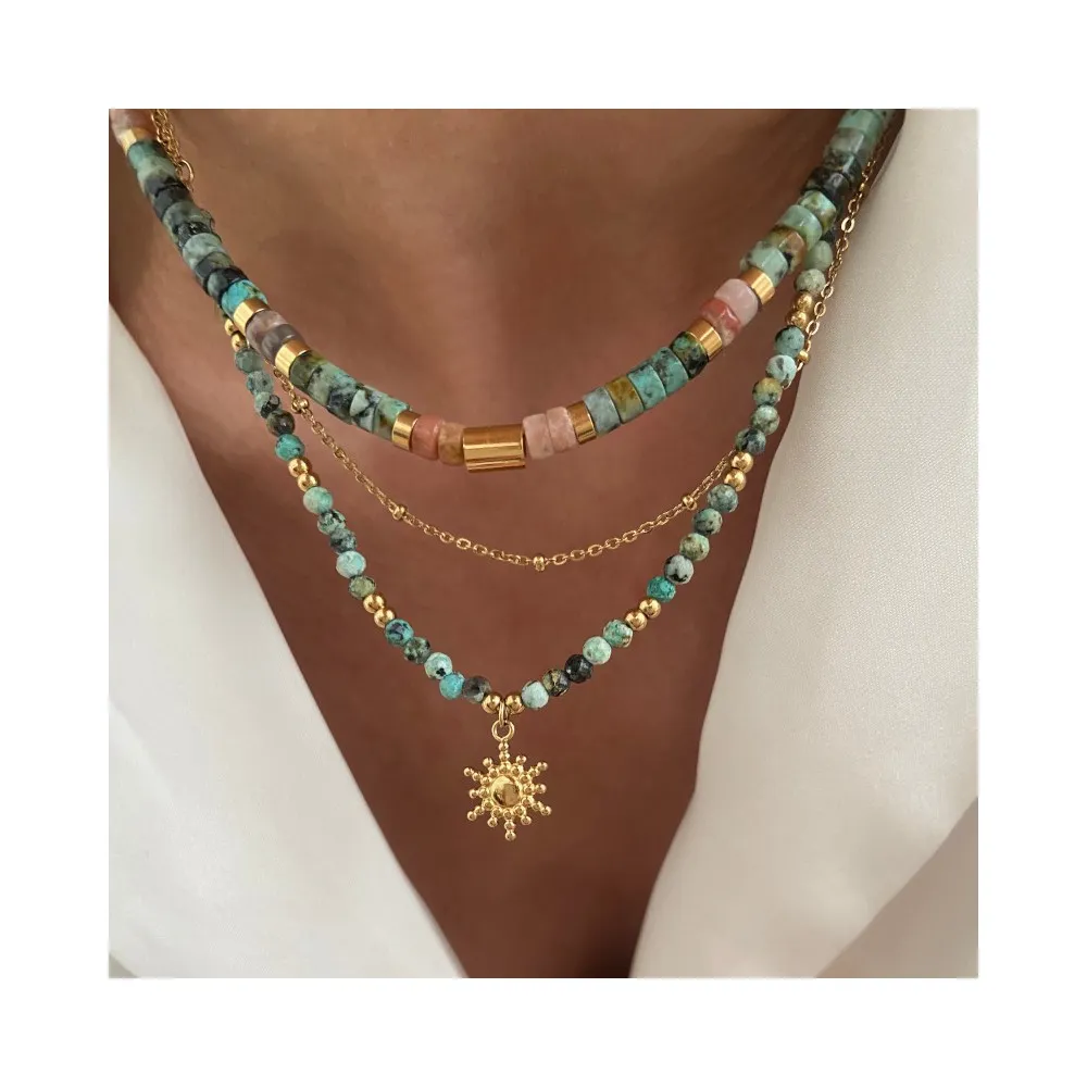 Collar Priscila Turquesa Oro