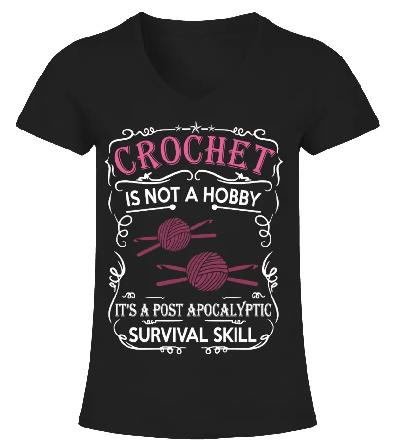 CROCHET IS NOT A HOBBY Camiseta cuello pico Mujer