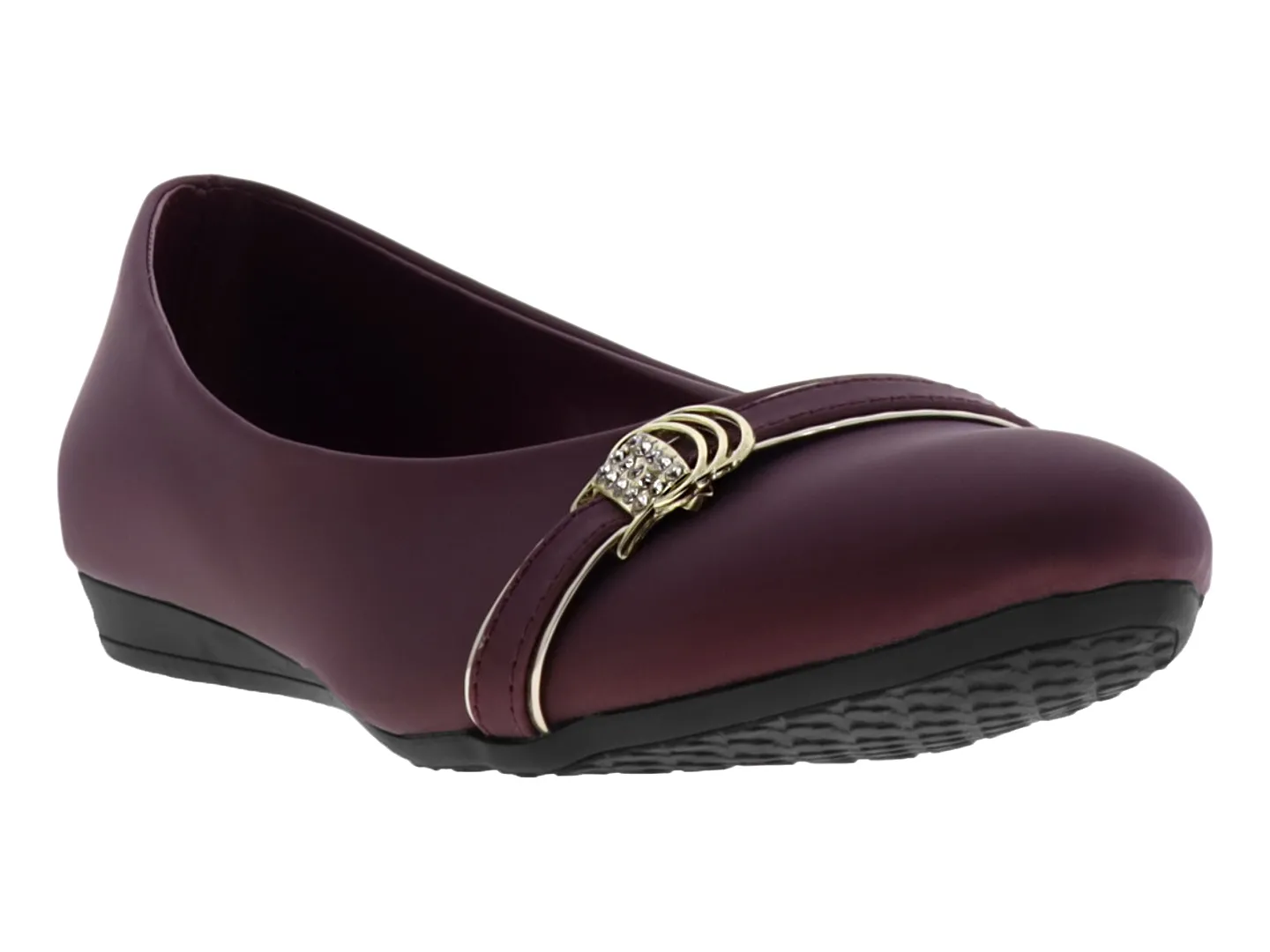 Flats Clasben Cenicienta Tinto Para Mujer