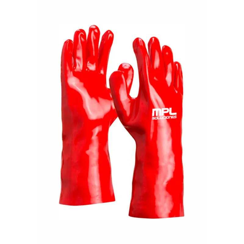 Guante GPVCRQ35CM fabricado en PVC rojo 35 CMS  (Cat. III)