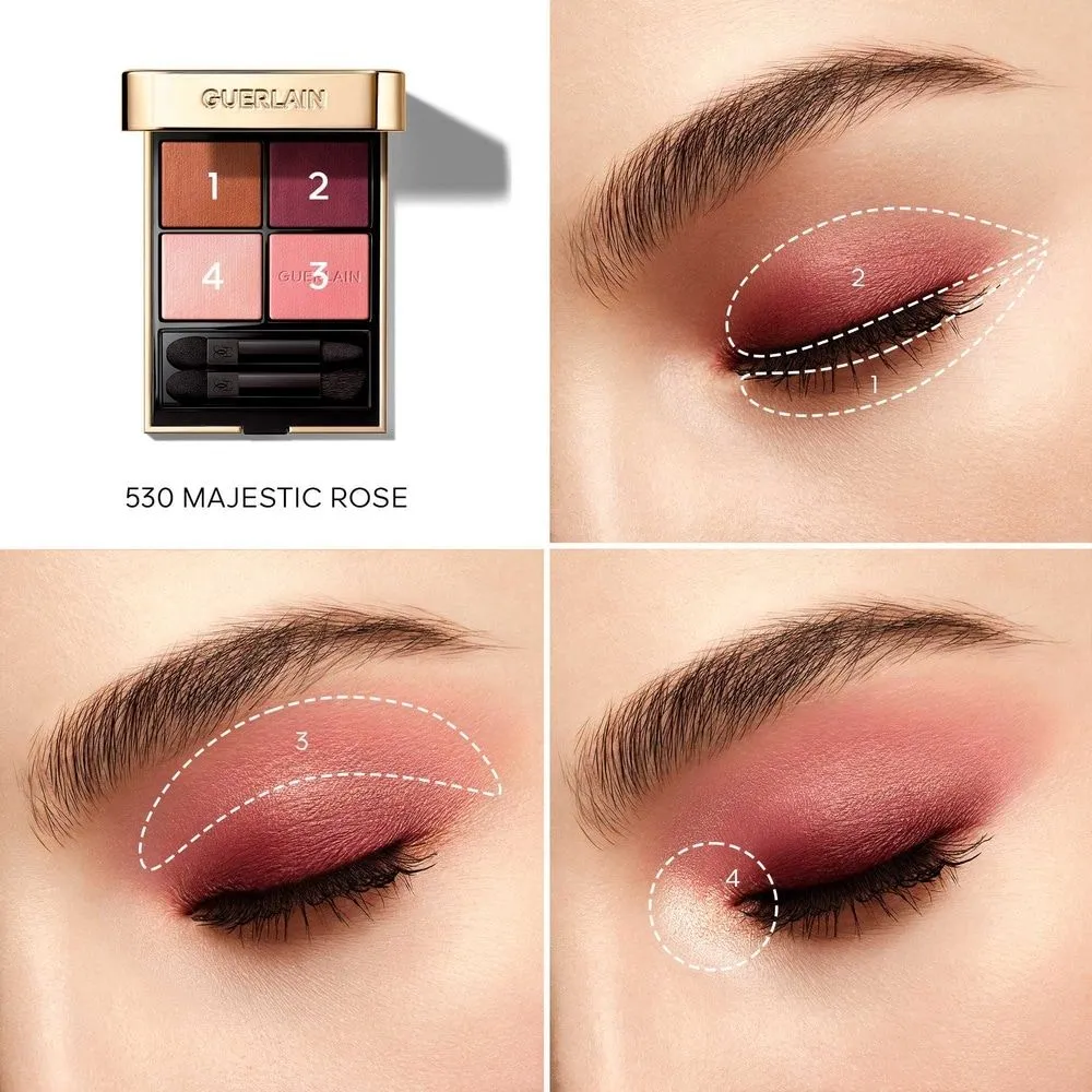 GUERLAIN OMBRES G  SOMBRAS DE OJOS 4COLORES EN   530 MAJESTIC ROSE
