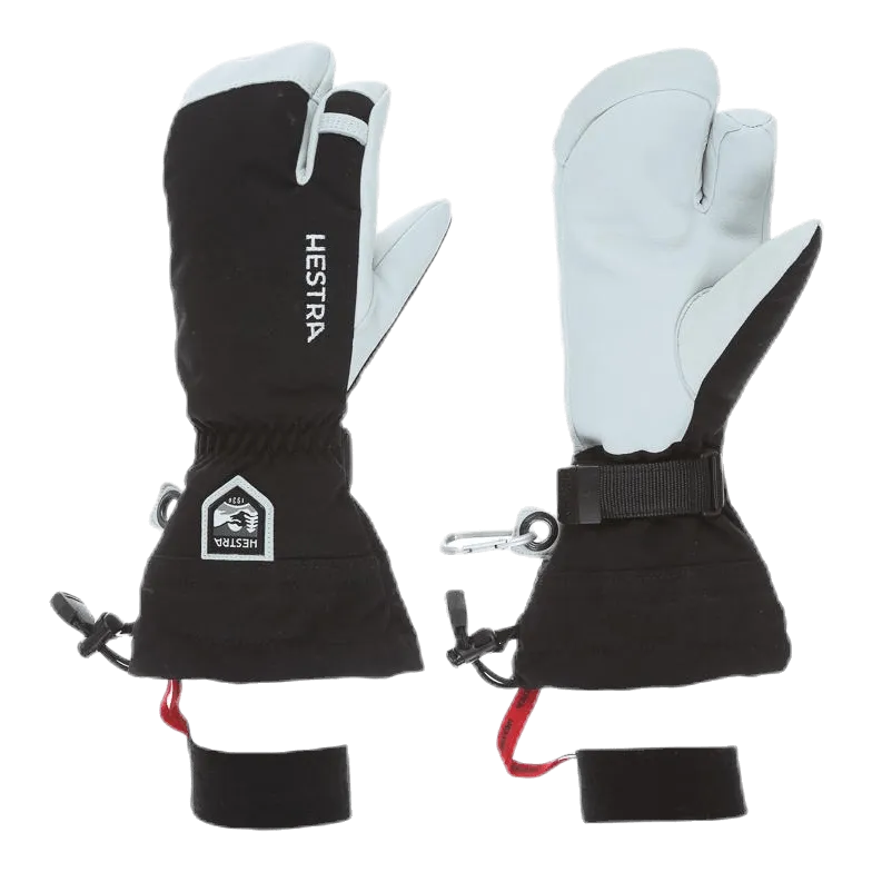 Hestra Army Leather Heli Ski 3 Finger Black